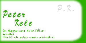 peter kele business card